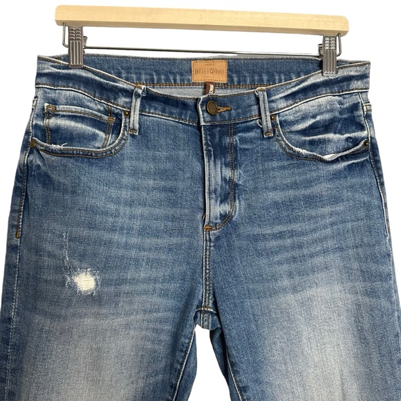 Driftwood Candace Cropped Distressed Raw Hem Jeans - Picture 3 of 7